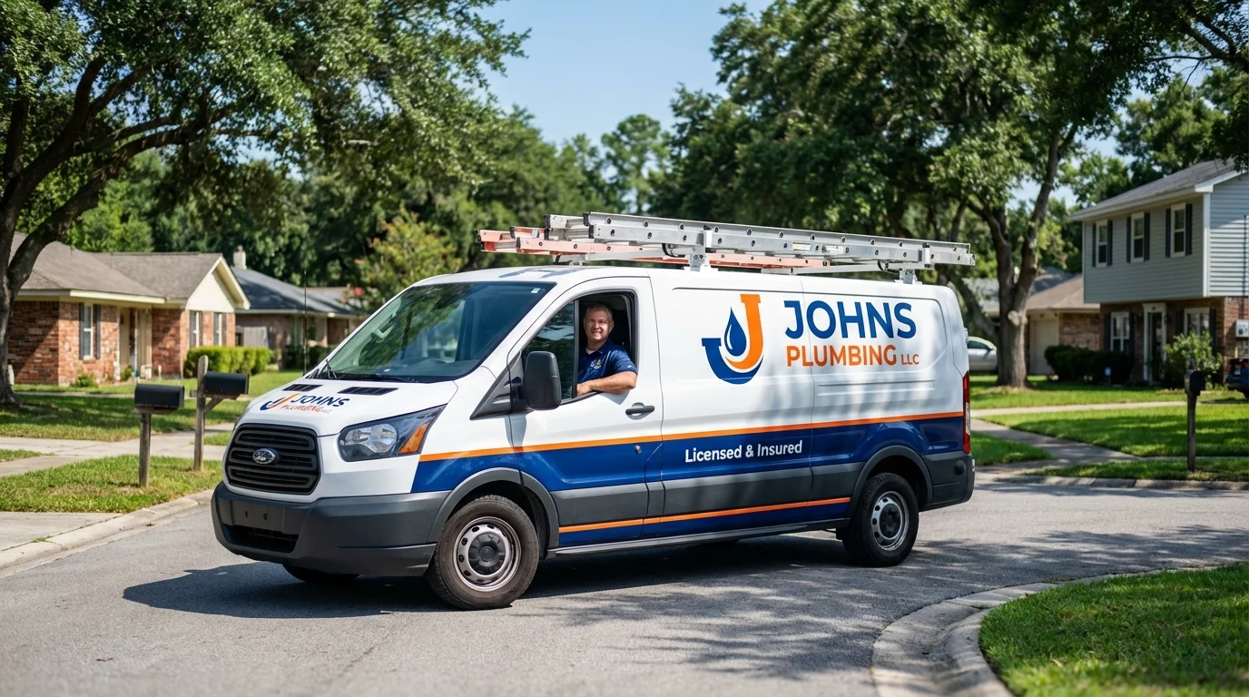 Johns Plumbing LLC service van in Hammond, WI