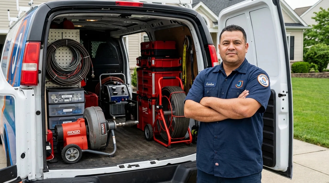 Professional drain cleaning equipment and Johns Plumbing LLC plumber in Hammond